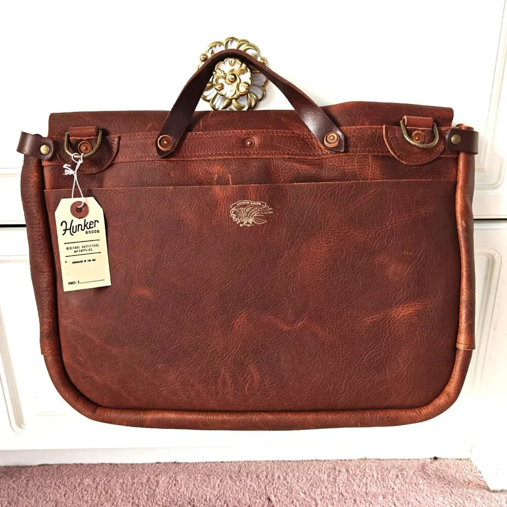 Hunker Goods Brown Leather Men's Bag, NWT